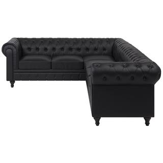 Beliani Canapé d'angle côté droit en Cuir PU Glamour CHESTERFIELD  