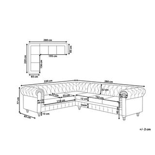 Beliani Canapé d'angle côté droit en Cuir PU Glamour CHESTERFIELD  