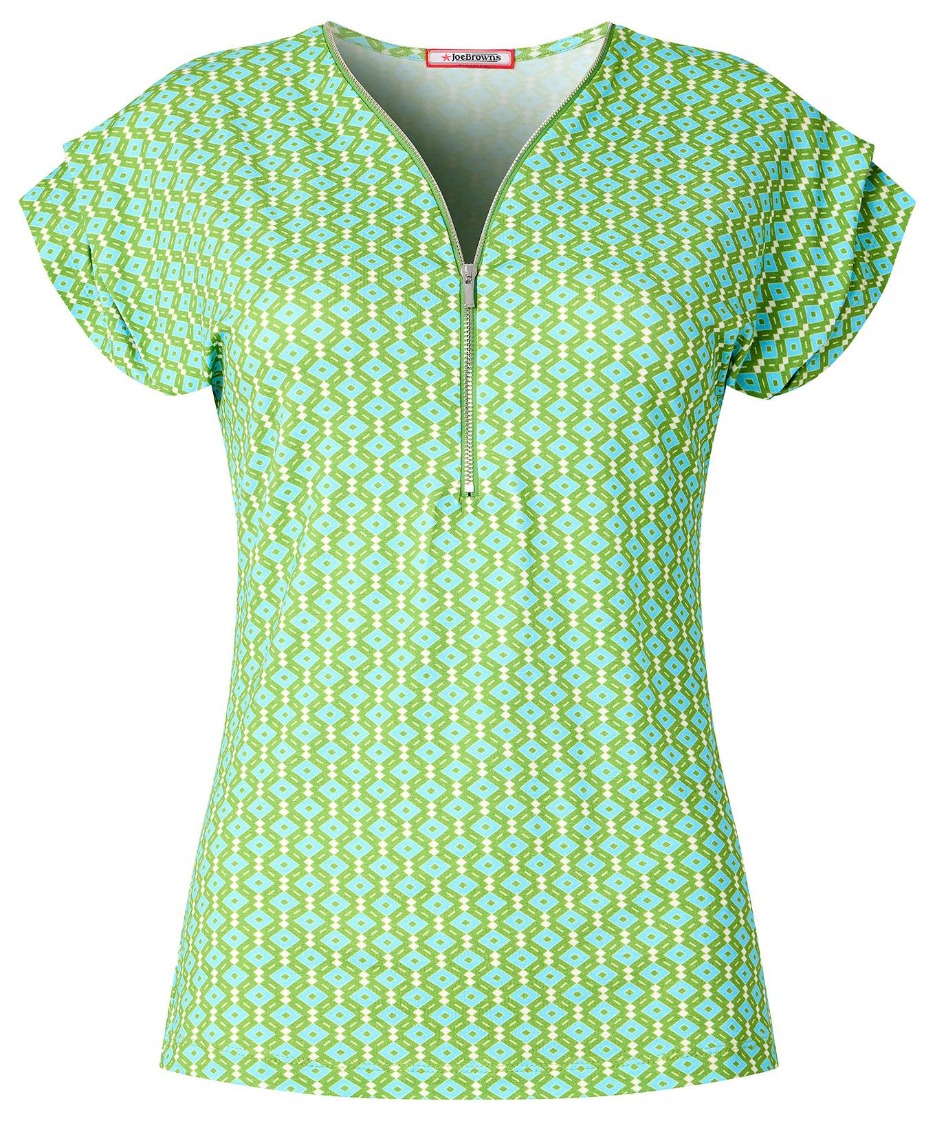 Joe Browns Haut Rétro Imprimé Géo Fermeture Éclair  