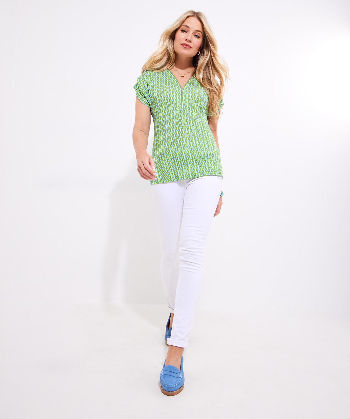 Joe Browns Haut Rétro Imprimé Géo Fermeture Éclair  