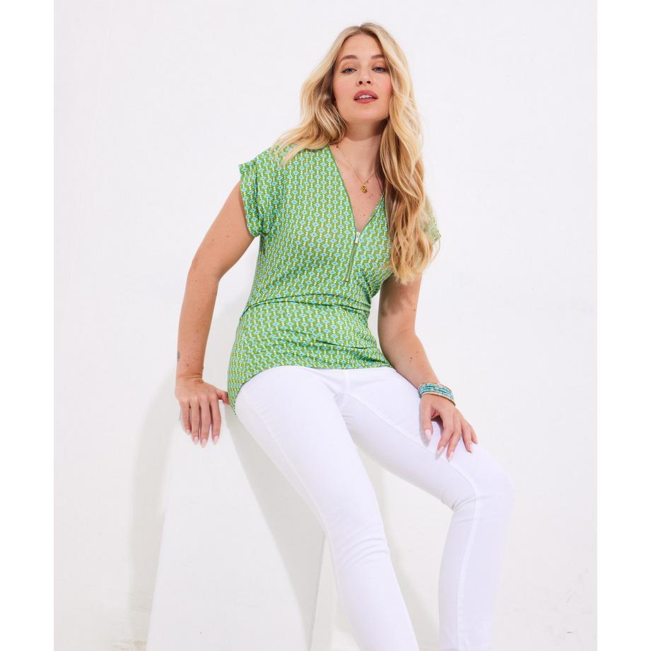 Joe Browns Retro Geodruck Reissverschluss Top  