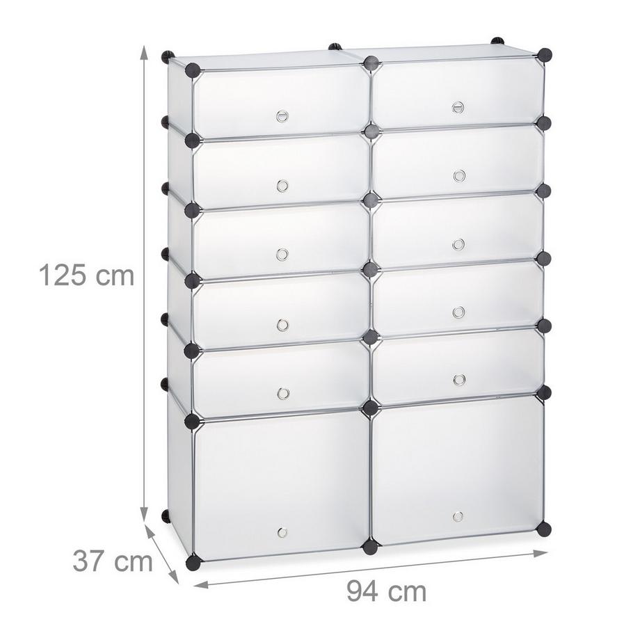 B2X Scaffale portascarpe in plastica con 12 scomparti  