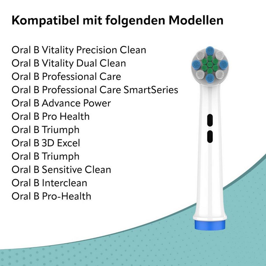 Ora-Care  Ersatzbürsten Deep-Clean kompatibel mit Oral-B 8er Pack 
