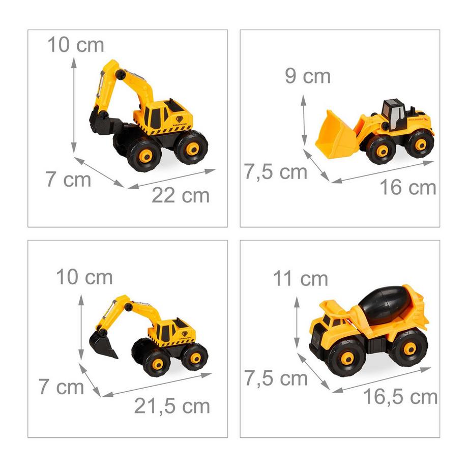 B2X  Baustellenfahrzeuge für Kinder 6-teiliges Set 