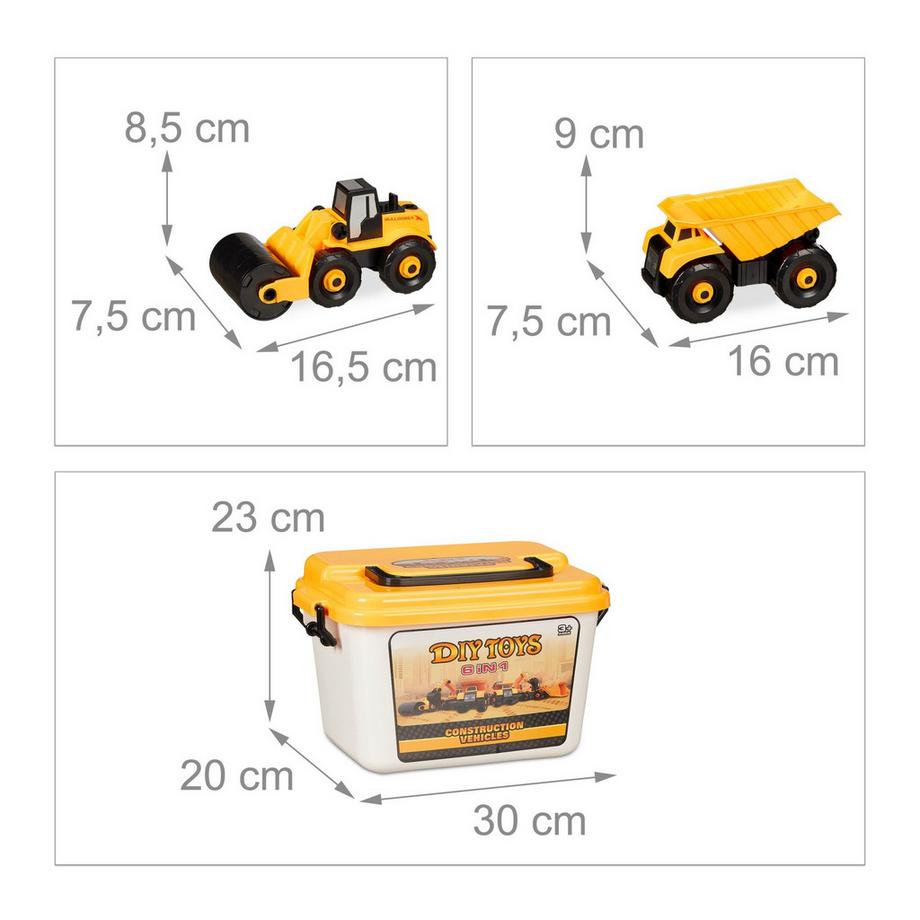 B2X  Baustellenfahrzeuge für Kinder 6-teiliges Set 