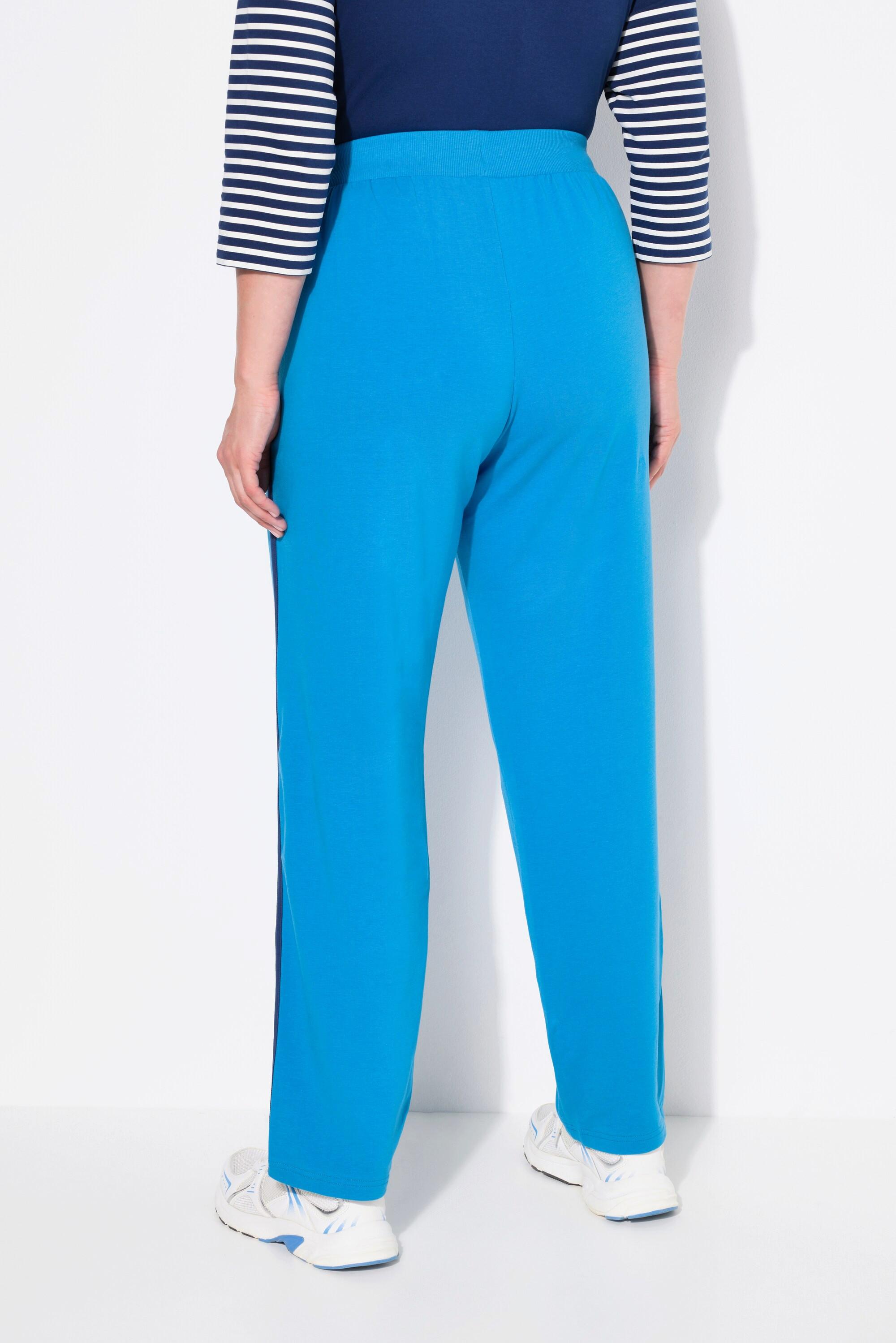 Ulla Popken  Pantalon de jogging, jambe droite. Bande colorée sur les côtés. Cordon de serrage à la taille. 