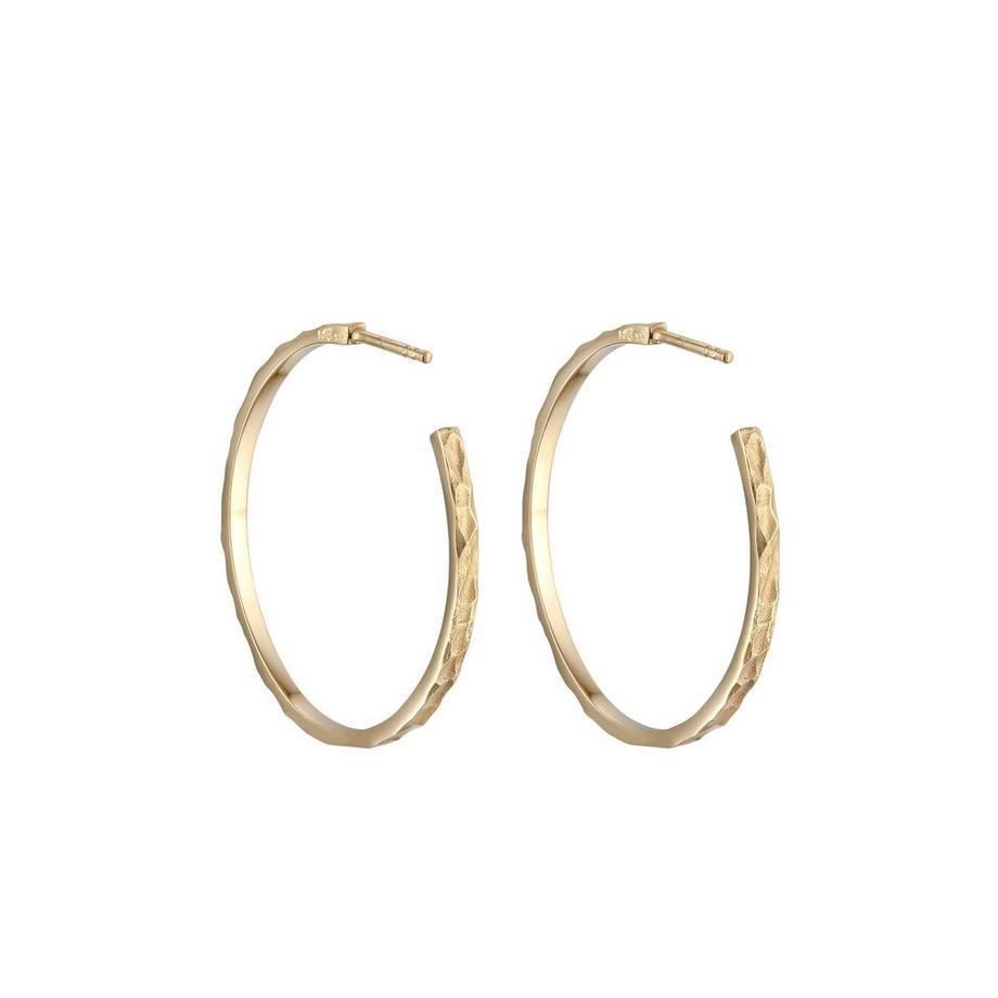 Elli  Ohrringe Creolen Stecker Gehämmert Organic Look 925 Silber 