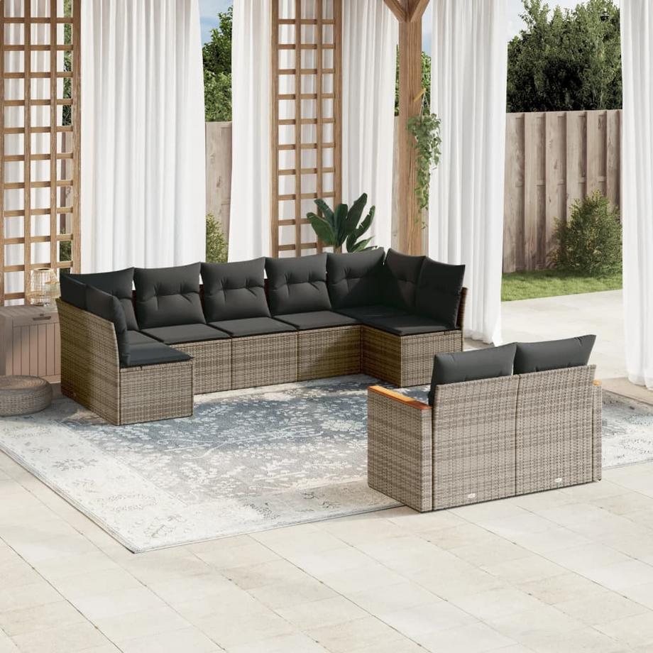 VidaXL Ensemble de canapés de jardin rotin synthétique  