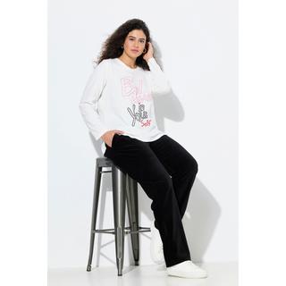 Ulla Popken Ruby Pantalon en velours côtelé jambe droite taille élastique  