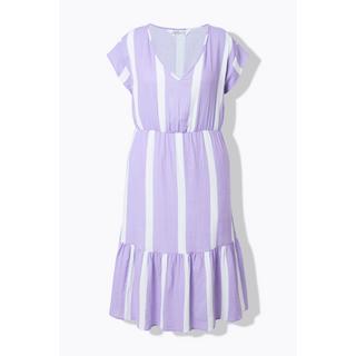 Studio Untold Midi A-Linien Musselin Streifen Kleid  