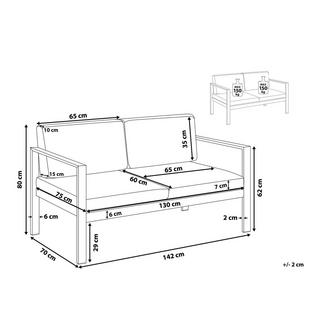 Beliani Banc de jardin en Aluminium Industriel SALERNO  