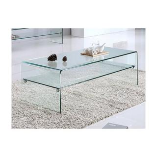 Vente-unique Set Soggiorno di desing STILEOS Tavolino + Mobile TV Vetro temperato  