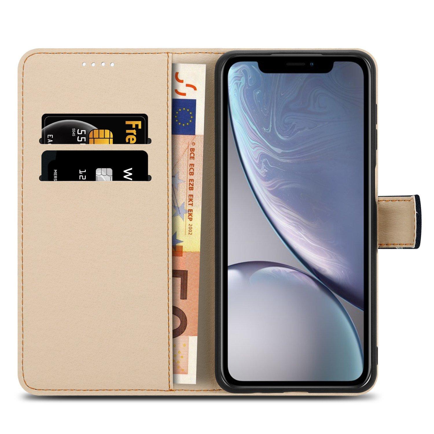 Cadorabo  Housse compatible avec Apple iPhone XR - Coque de protection avec fermeture magnétique, fonction de support et compartiment pour carte 