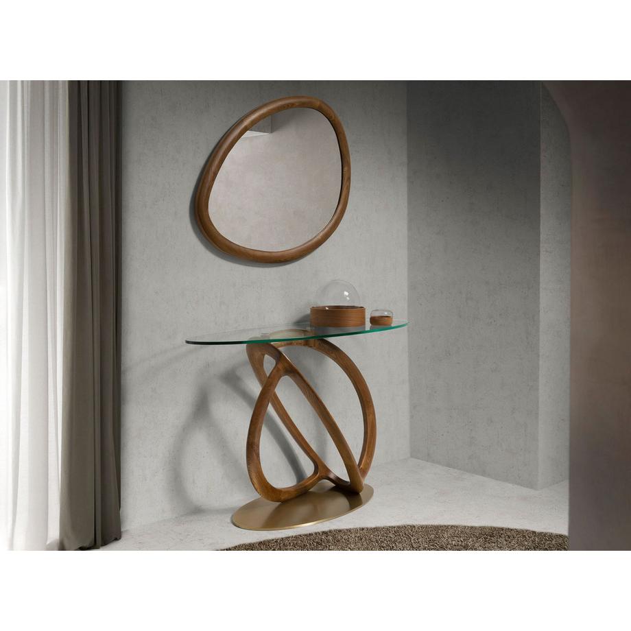 ANGEL CERDA Specchio da parete forma organica noce  