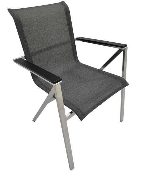 mutoni Chaise de jardin en acier inoxydable Portofino anthracite  