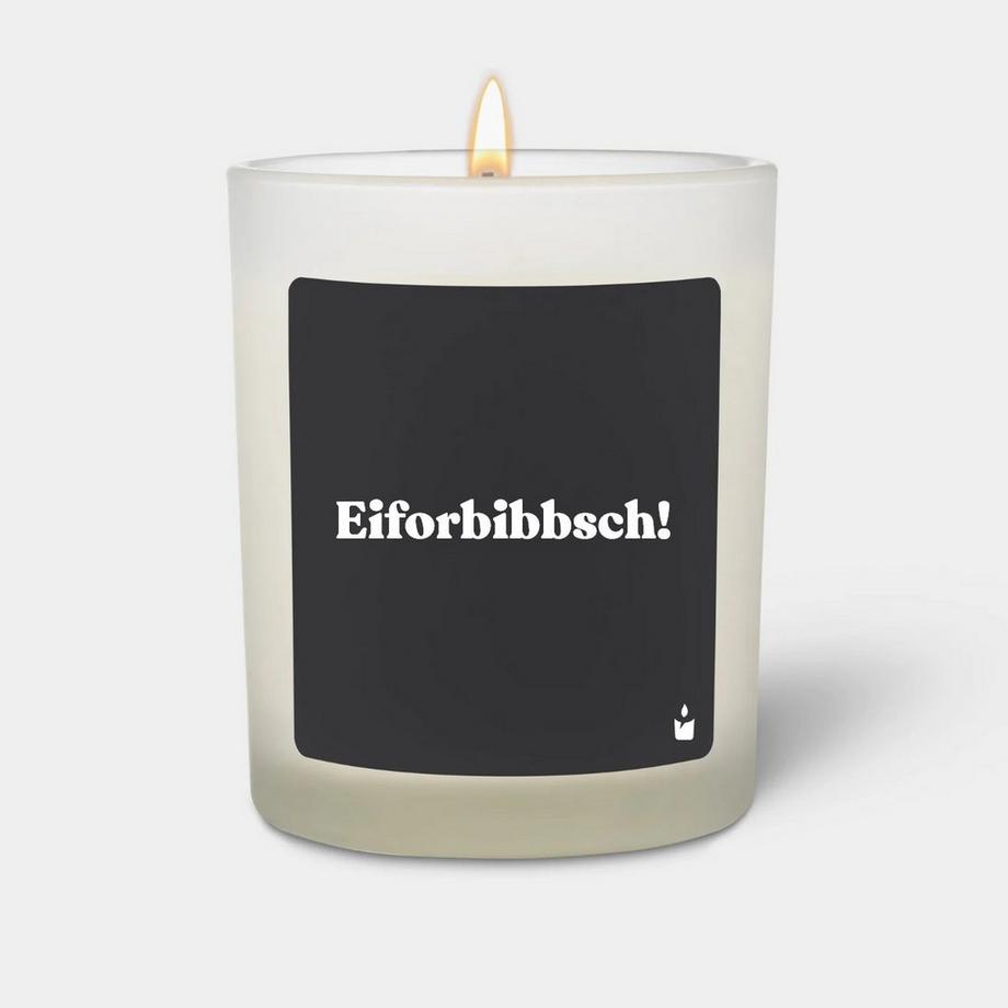 CandleHand Bougie parfumée blanche Woody Eiforbibbsch!  