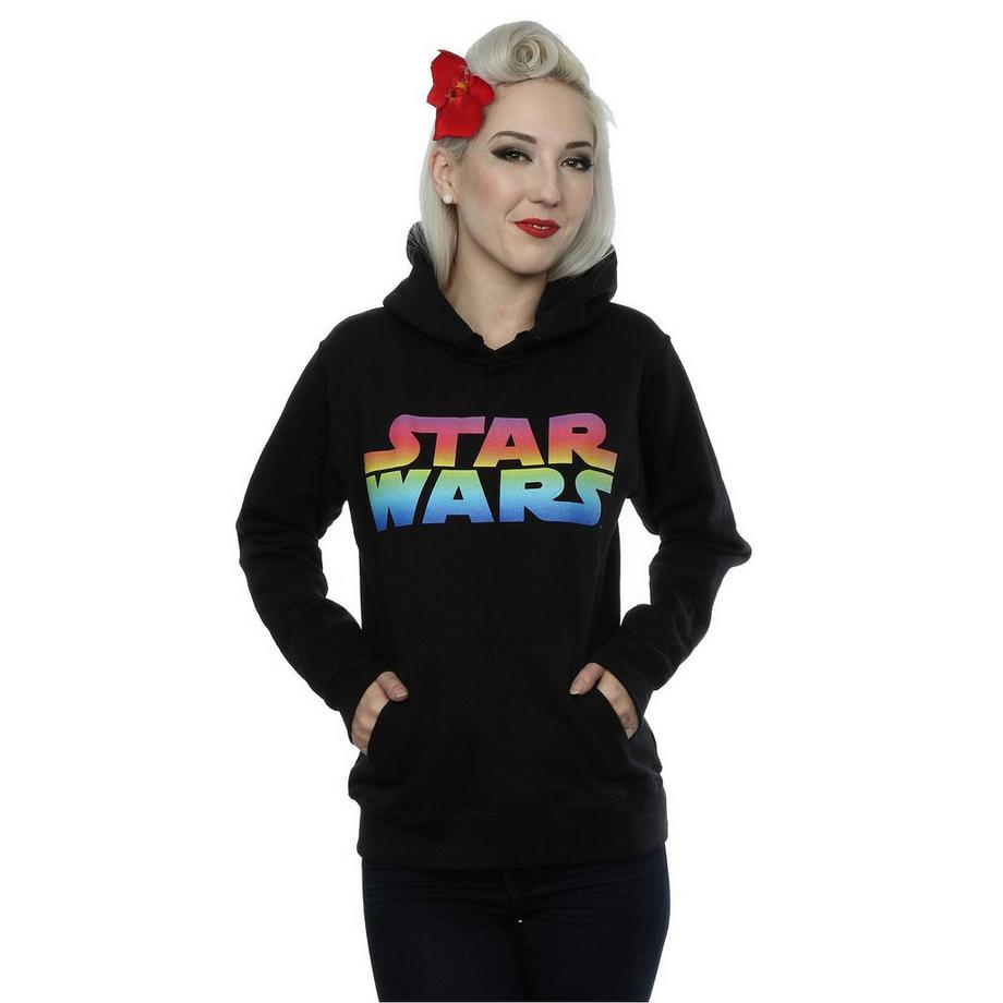 STAR WARS Star Wars Logo Arcobaleno Felpa con Cappuccio  