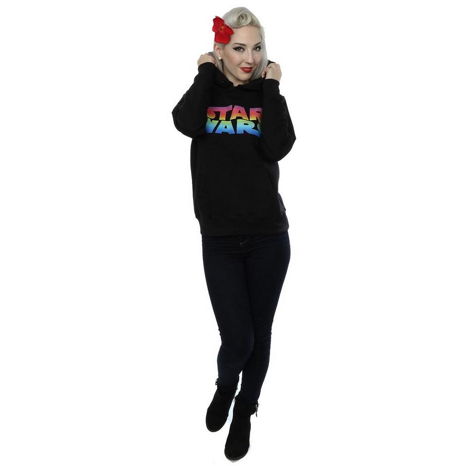 STAR WARS Star Wars Logo Arcobaleno Felpa con Cappuccio  