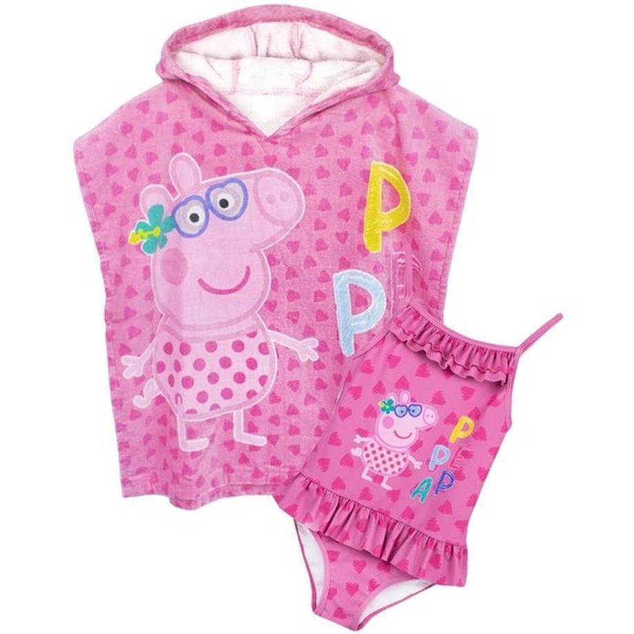 Peppa Pig  Badeanzug und Poncho Set 