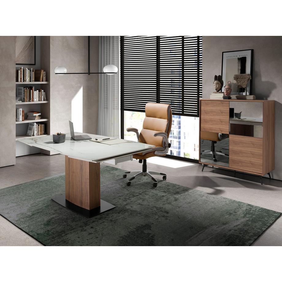 ANGEL CERDA Sedia da ufficio girevole in similpelle marrone  