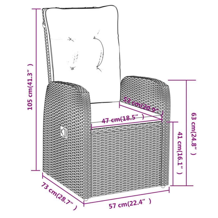 VidaXL set da pranzo da giardino Polirattan  