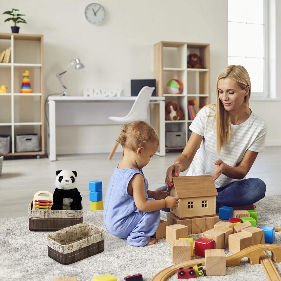 B2X Cesto portaoggetti in bambù - set da 3  