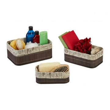 Panier de rangement en bambou - lot de 3