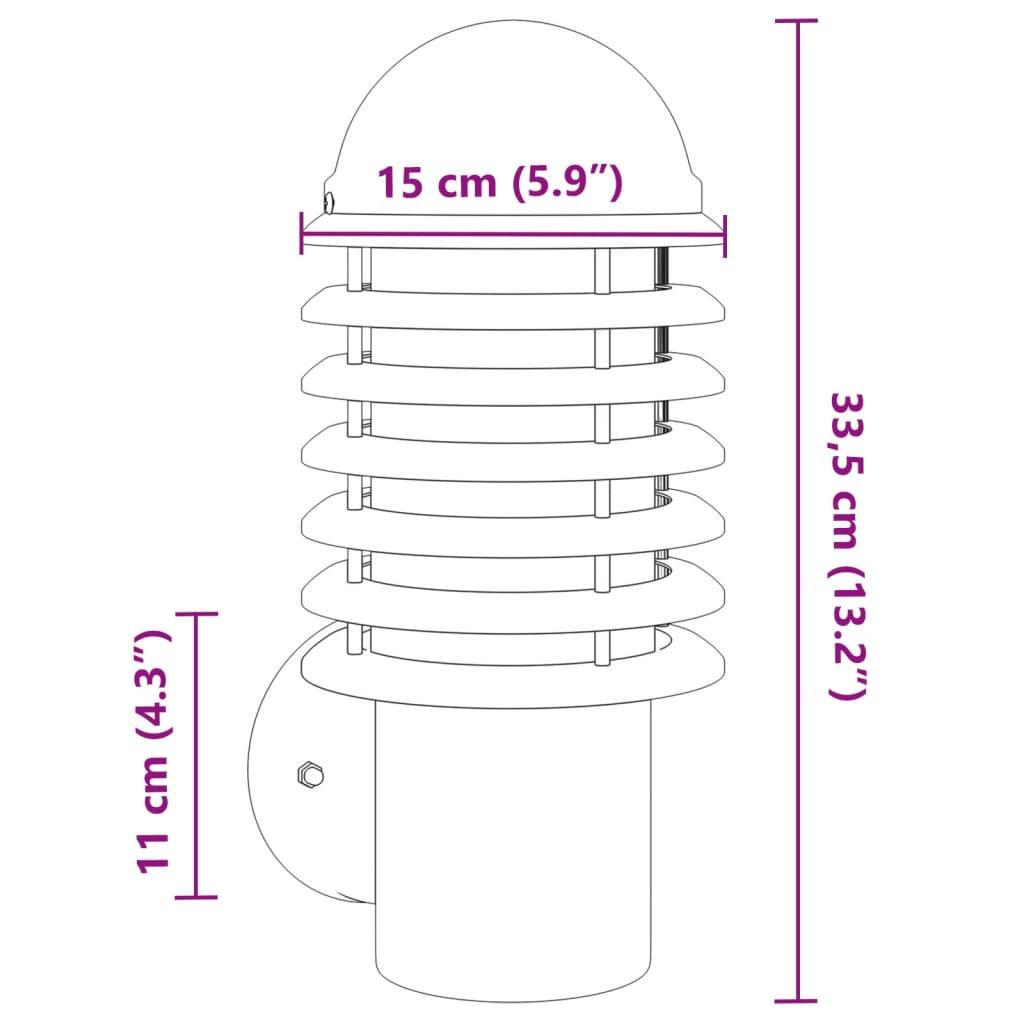 VidaXL Applique murale d'extérieur acier inoxydable  