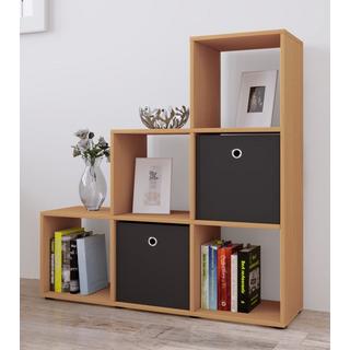 VCM Holzregal stehend | platzsparendes Regal | Maße: H. 105 x B. 108 x T. 29 cm | Elegantes Regal stehend | Aufbewahrungsregal | Bücherregal  |  