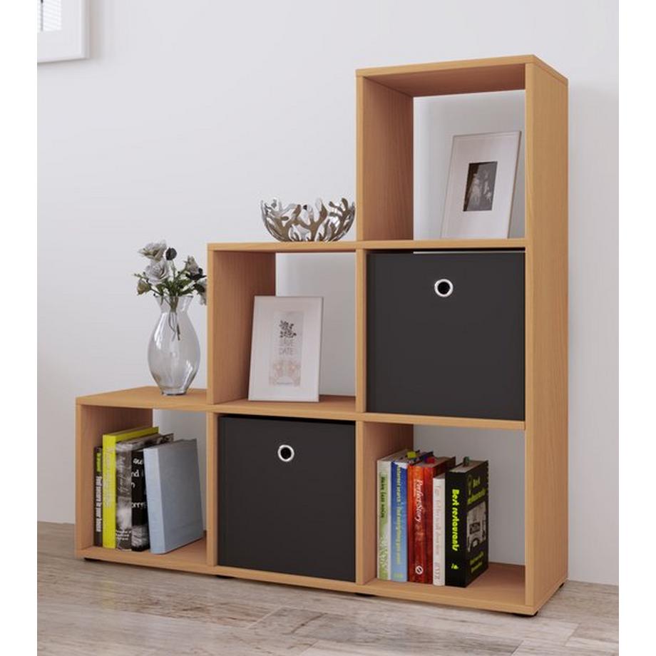 VCM Étagère d'escalier en bois Étagère sur pied Cube Étagère sur pied Séparateur de pièce 6 compartiments Nitas  