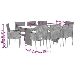 VidaXL Garten essgruppe poly-rattan  