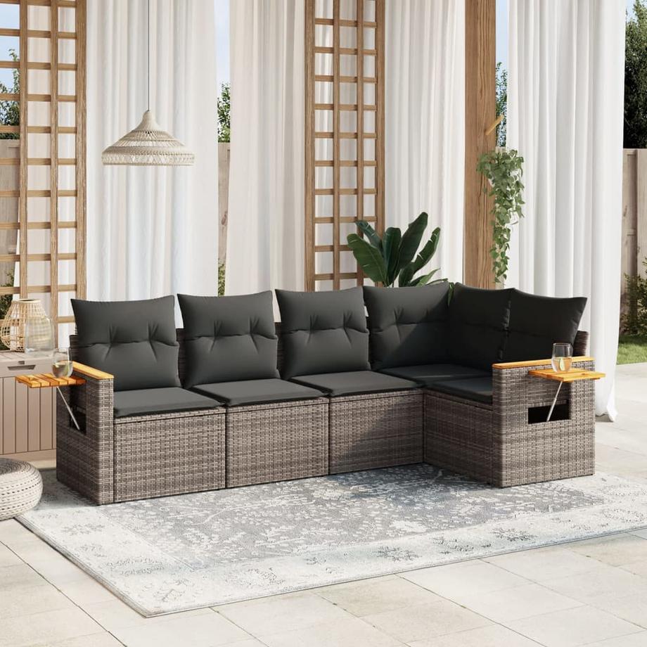 VidaXL set divano da giardino Polirattan  
