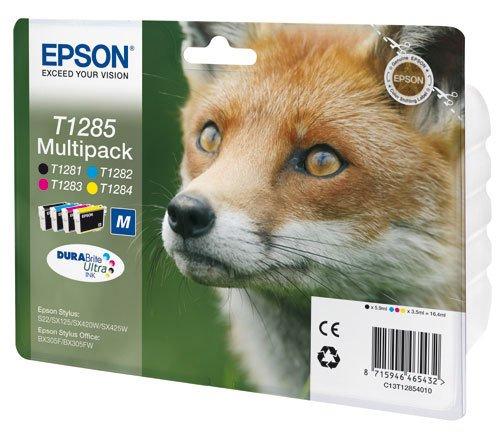 Image of EPSON Fox Multipack 4-colours T1285 DURABrite Ultra Ink - ONE SIZE