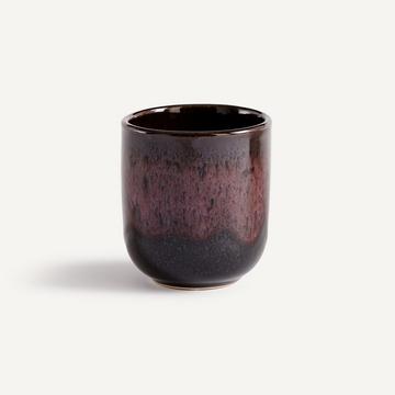 Set aus 4 Tassen aus glänzend glasiertem Steinzeug