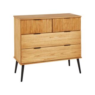 Beliani Commode à 4 tiroirs en Bois de pin Traditionnel TIMMINS  