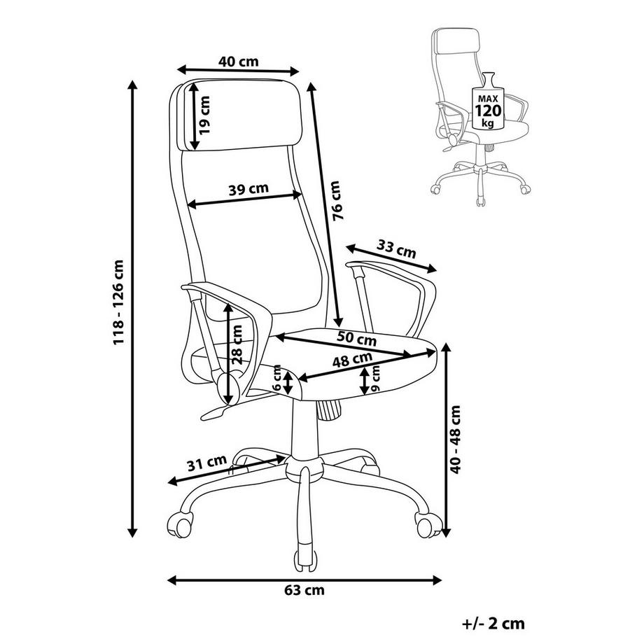 Beliani Sedia da ufficio en Poliestere Moderno PIONEER  