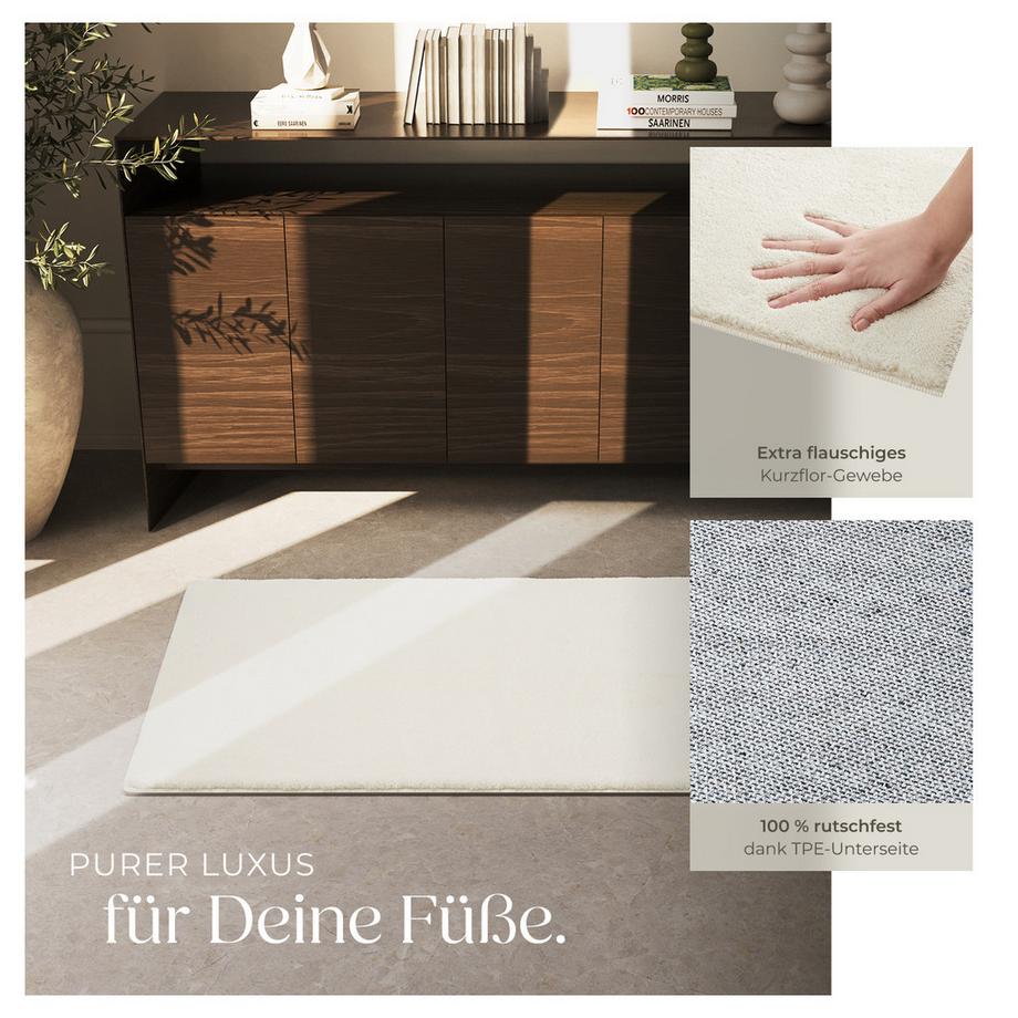 Tectake Kurzflorteppich Soft Zone verschiedene Größen und Farben flauschige Oberfläche  