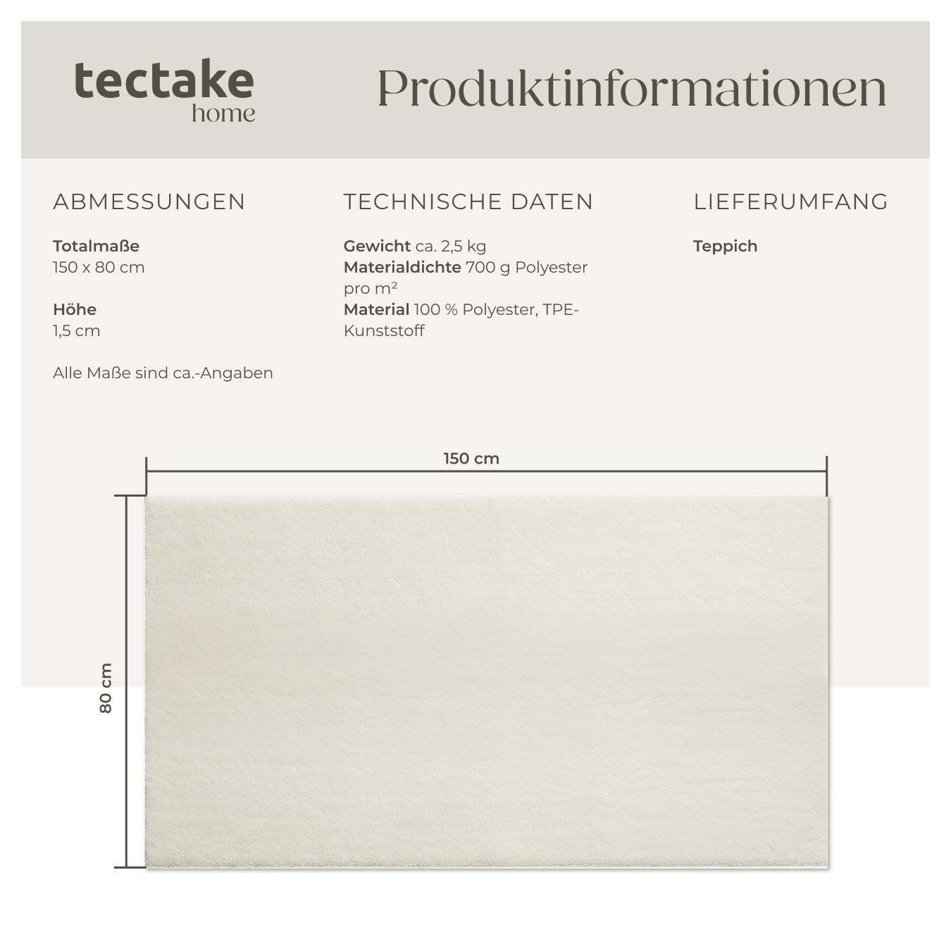 Tectake Kurzflorteppich Soft Zone verschiedene Größen und Farben flauschige Oberfläche  