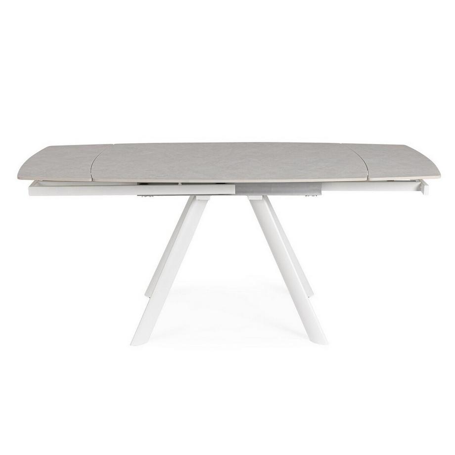 mutoni Table à rallonges Raili blanc-gris clair 120-180x85  