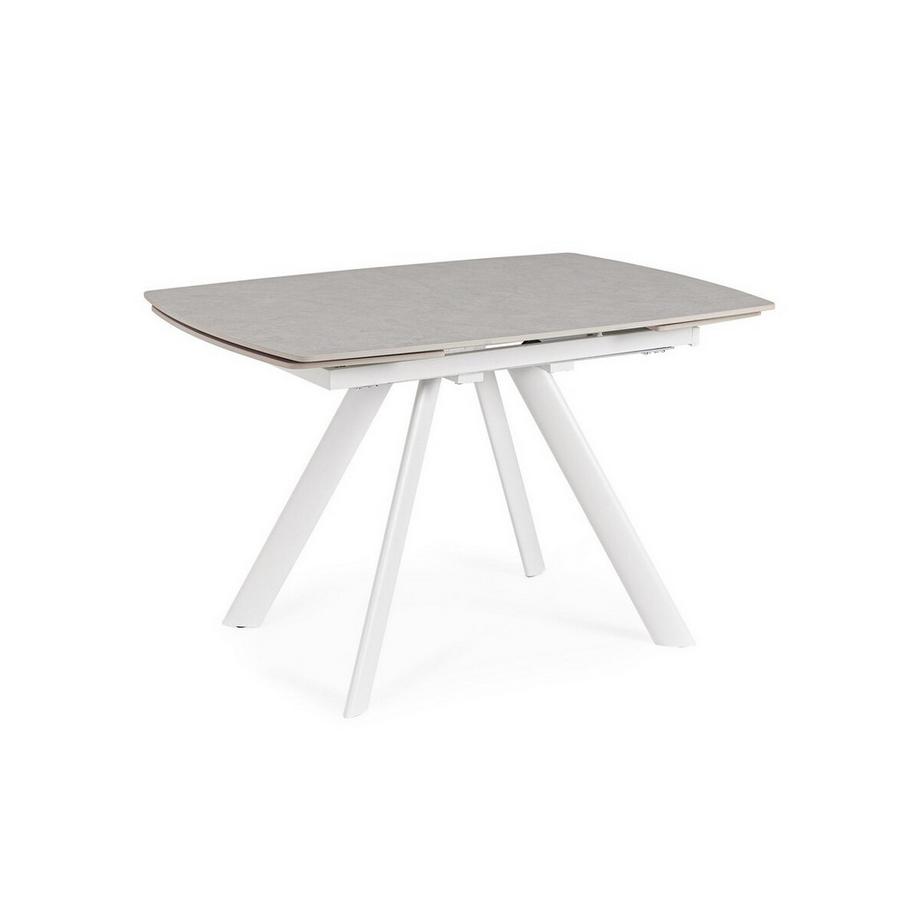mutoni Table à rallonges Raili blanc-gris clair 120-180x85  