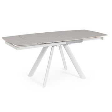 Table à rallonges Raili blanc-gris clair 120-180x85