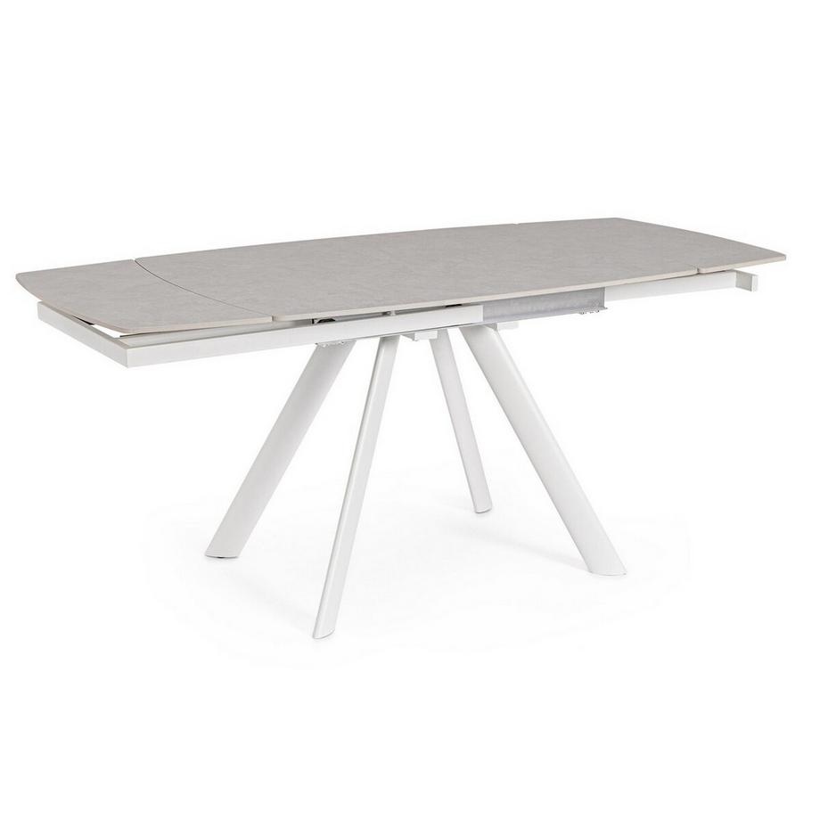 mutoni Table à rallonges Raili blanc-gris clair 120-180x85  