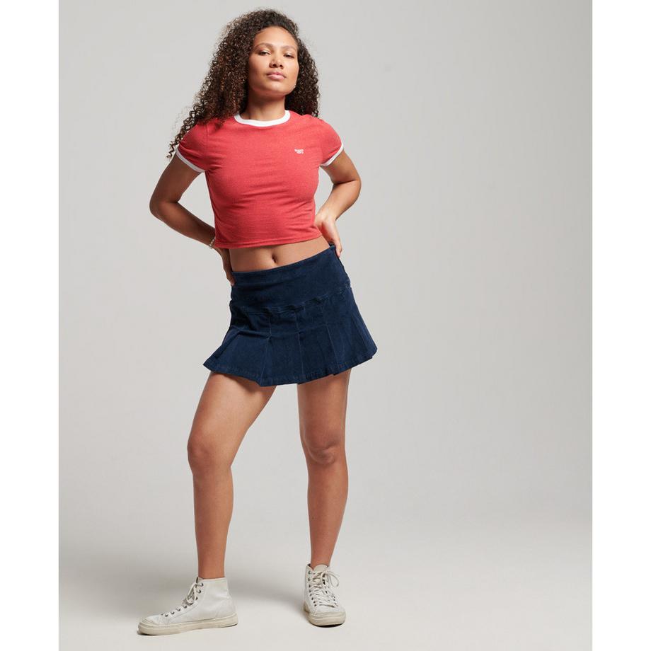 Superdry T-Shirt Court à Bords Contrastants  