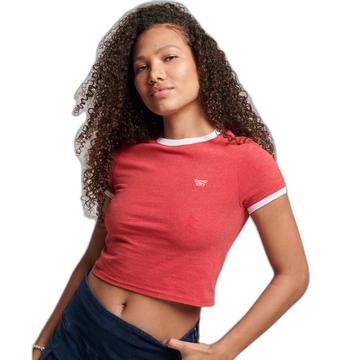 t-shirt court à bords contrastants coton bioogique ogique femme