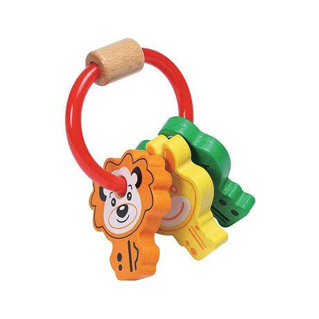 Spielba Holzspielwaren  Kleinkind Greifling mit Tier-Schlüssel 