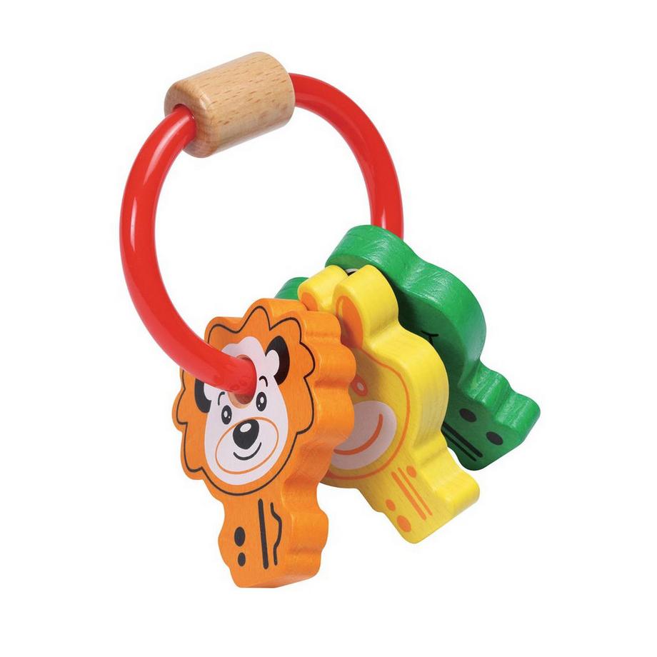 Spielba Holzspielwaren  Kleinkind Greifling mit Tier-Schlüssel 
