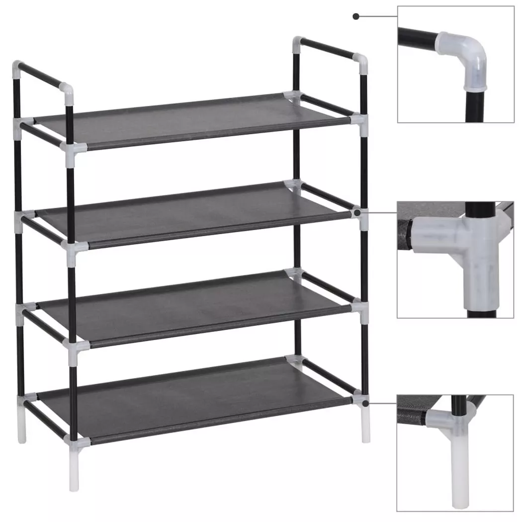 VidaXL - Étagère à chaussures tissu, One Size, Noir