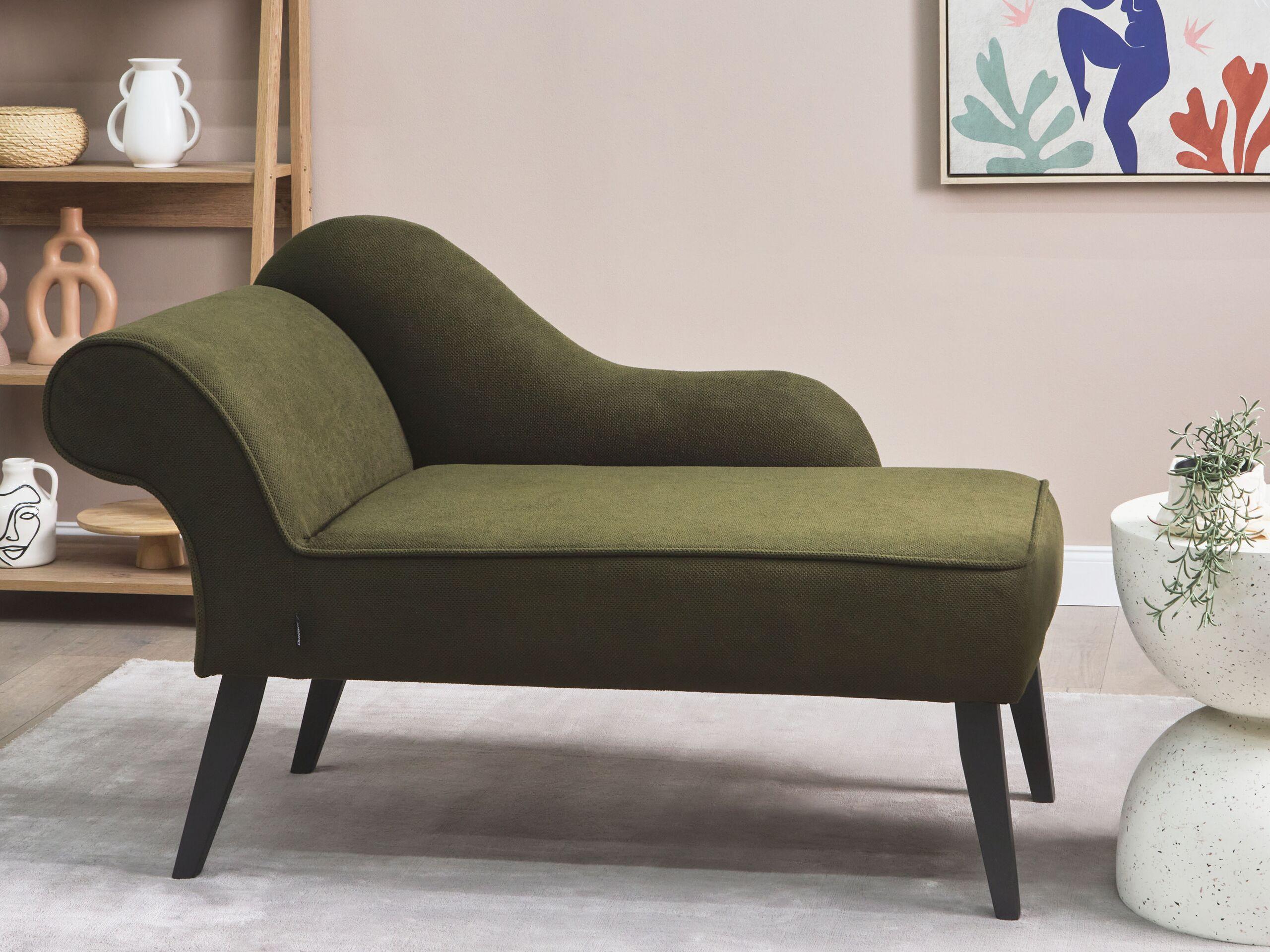 Beliani Chaise longue côté gauche en Polyester Traditionnel BIARRITZ  