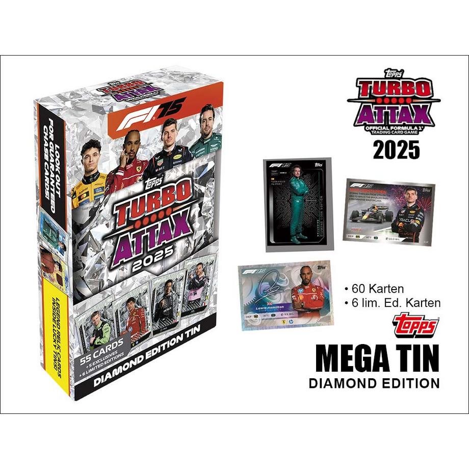 Turbo Attax Formel 1 TC 2025 – MEGA TINS Diamond Edition