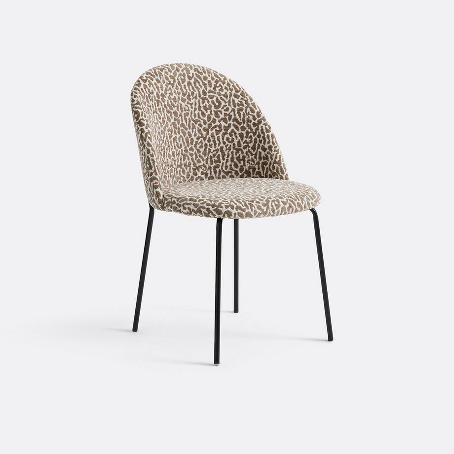 Stuhl aus Bouclé mit Leopardenmuster